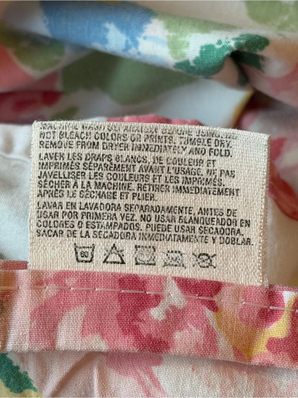 Vintage Cannon 80’s Cottagecore Floral Flat Sheet (Only) Sz-King | Pink